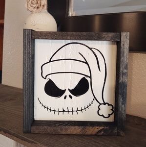 Reversable Jack Skellington Wood Sign